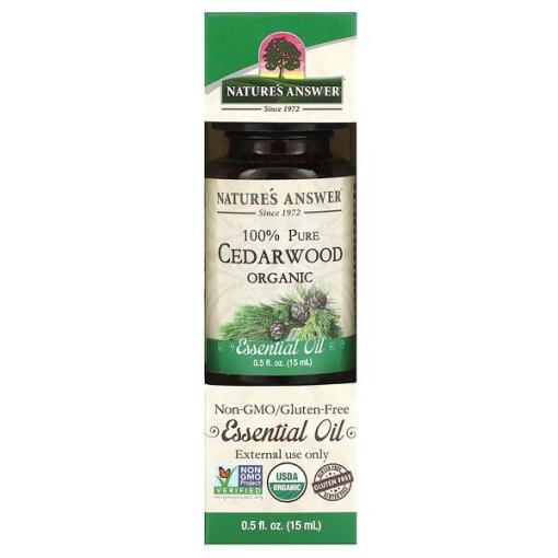 Nature's Answer - 100% Pure Cedarwood Organic Essential Oil - 15 ml.