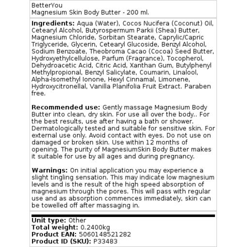 BetterYou - Magnesium Hautkörperbutter - 200 ml – Bild 2
