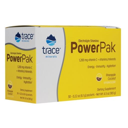 Trace Minerals - Elektrolyt-Stamina Power Pak, Ananas-Kokos - 30 Packungen