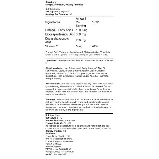 Grassberg - Omega 3-6-9 Ausgewogenheit - 90 Kapseln – Bild 2