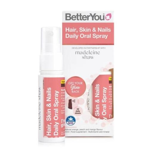 BetterYou - Haar, Haut & Nägel Tägliches Mundspray, Natürliche Orange, Pfirsich & Mango - 25 ml
