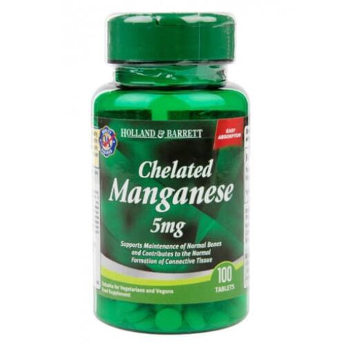 Holland & Barrett - Cheliertes Mangan, 5mg - 100 Tabletten