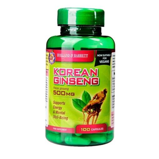 Holland & Barrett - Koreanischer Ginseng, 500 mg - 100 Kapseln