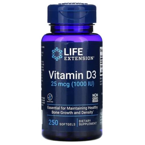 Life Extension - Vitamin D3, 1000 IE - 250 Weichkapseln