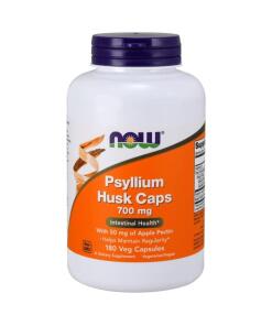 NOW Foods - Psylliumschalen mit Apfelpektin, 700 mg - 180 Kapseln