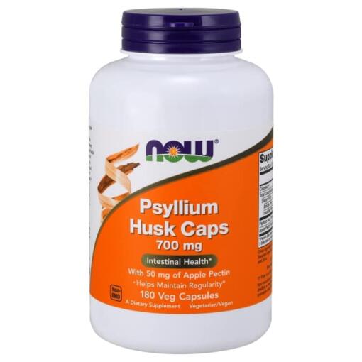NOW Foods - Psylliumschalen mit Apfelpektin, 700 mg - 180 Kapseln