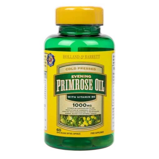 Holland & Barrett - Natürliches Nachtkerzenöl plus Vitamin B6, 1000 mg - 60 Kapseln