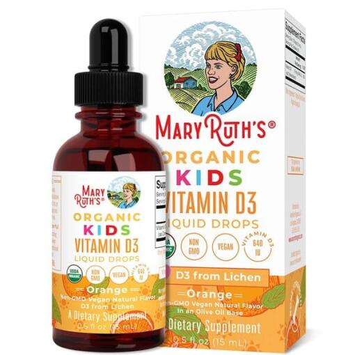 MaryRuth Organics - Ökologische Vitamin D3 Tropfen für Kinder, Orange - 15 ml