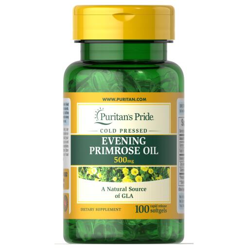Puritan's Pride - Aftenprimulaolie, 500 mg - 100 bløde gelatinekapsler