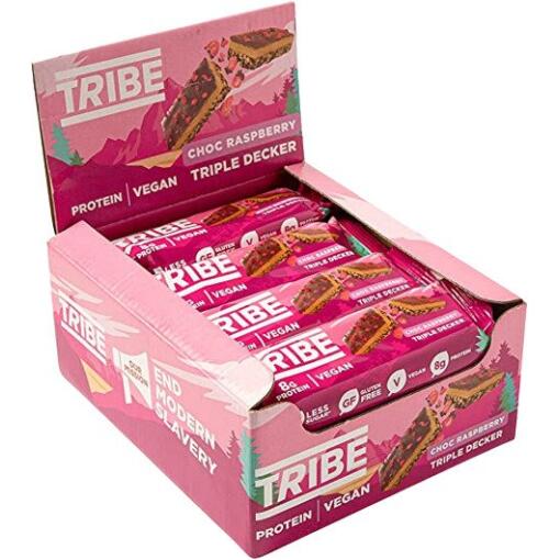 Tribe - Dreifache Schokoladen-Himbeer-Sandwiches - 12 x 40g