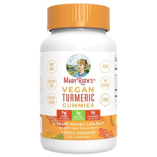MaryRuth Organics - Vegane Kurkuma-Gummis mit Pfirsich-Mango-Zitronengeschmack - 120 Stück