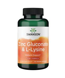 SWANSON Cynk glukonian + L-lizyna 90vcaps