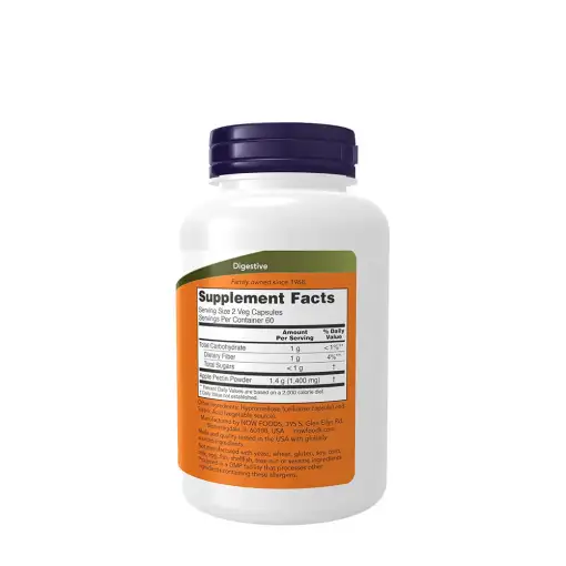 Apple Pectin 700 mg – NOW Foods | 120 Veg Capsules - Image 2