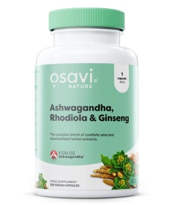 Ashwagandha + Rodiola e Ginseng - 120 capsule vegane
