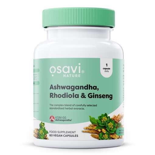 Ashwagandha + Rhodiola et ginseng - 60 gélules végétaliennes