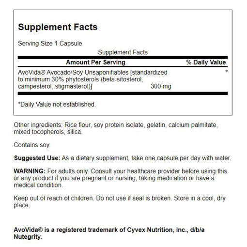 AvoVida® Avocado/Soy Unsaponifiables, 300 mg Maximum Strength – Swanson – 60 Capsules - Image 3