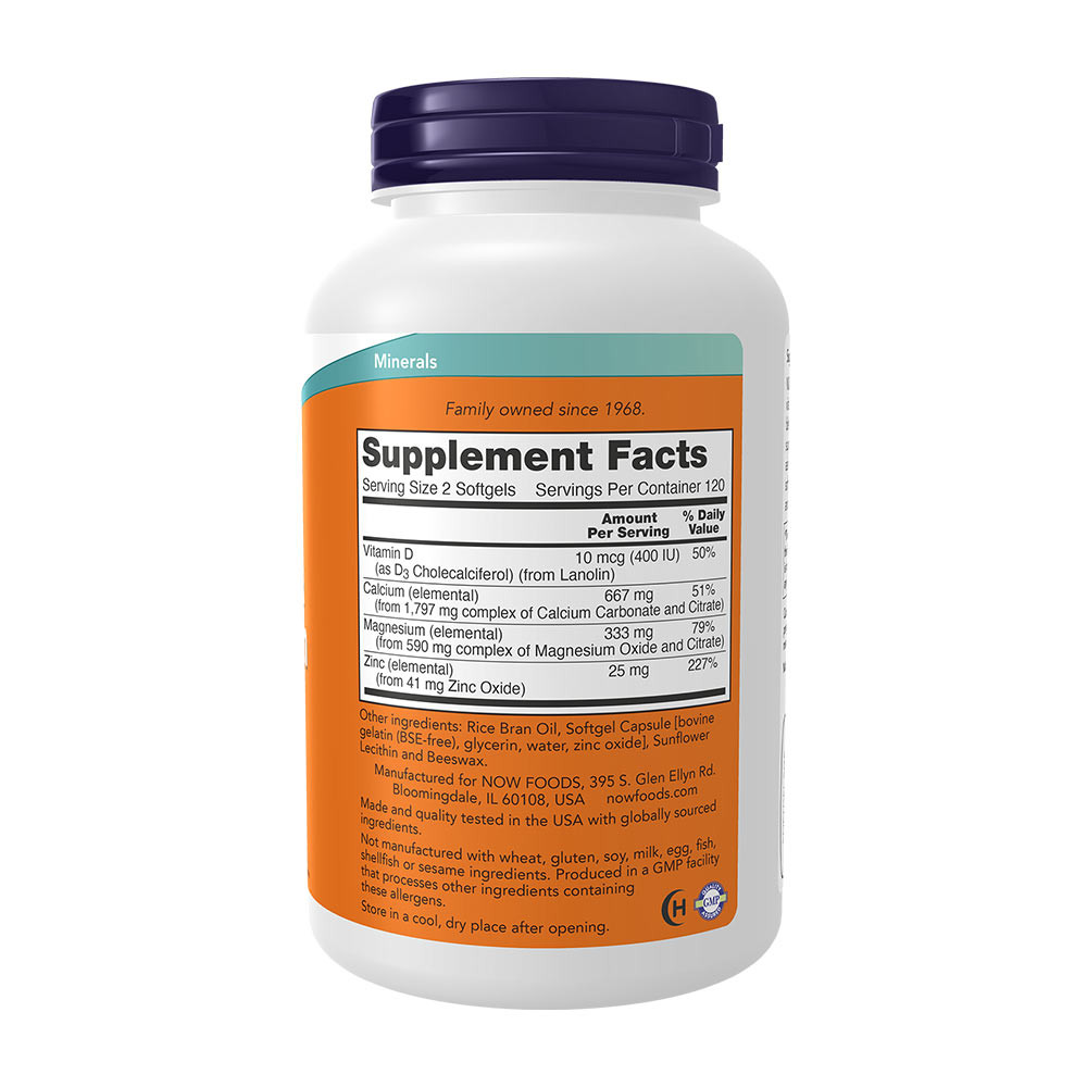 Calcium & Magnesium with Vit D and Zinc – 240 Softgels – Image 2