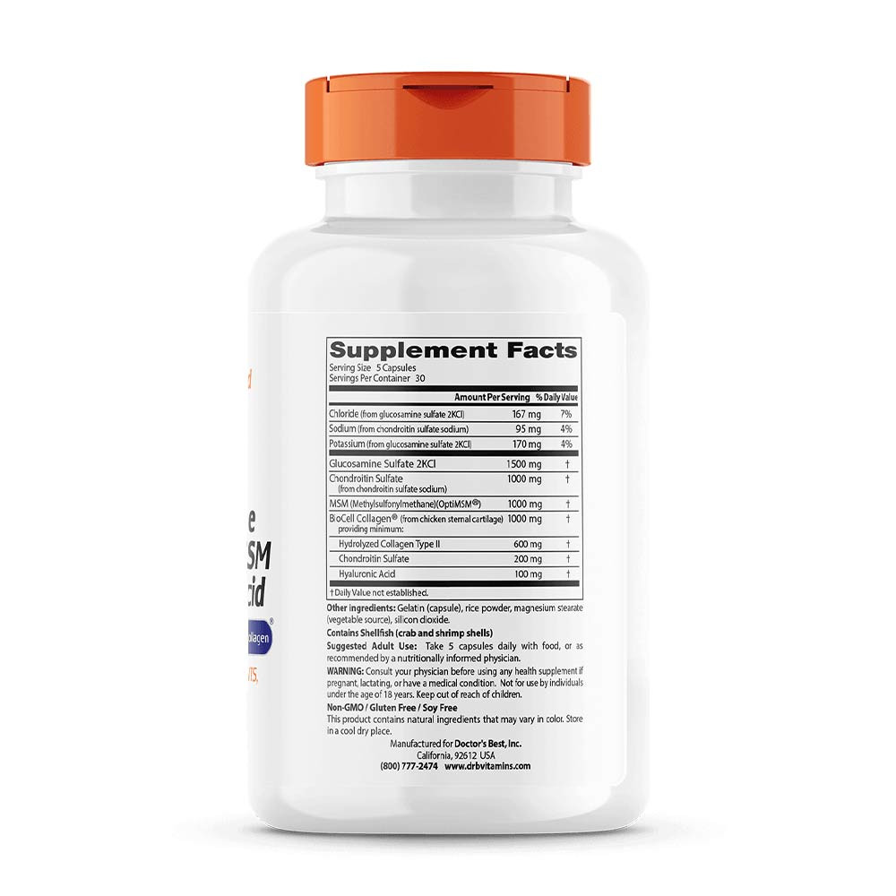 Glucosamine Chondroitin MSM + Hyaluronic Acid - 150 caps – Bild 2