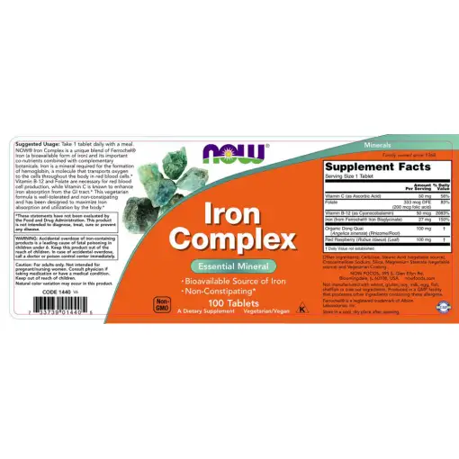 Iron Complex – 100 Tablets | NOW Foods - Image 2