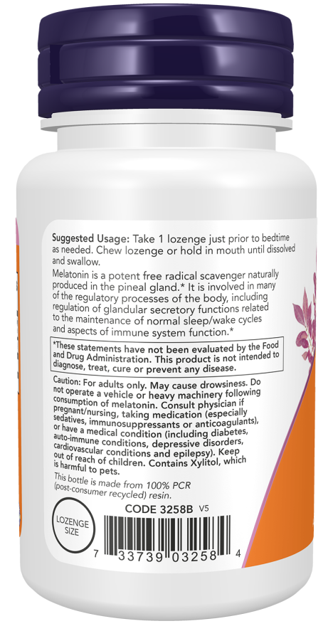 Melatonin Chewable, 3mg - 180 lozenges – Bild 3