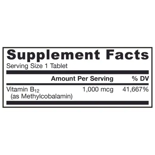1000mcg (Lemon) - 100 vegan chewable tabs