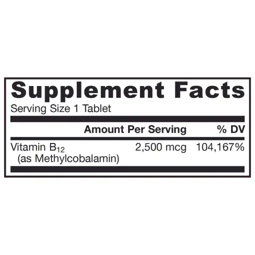 2500mcg (Tropical) - 100 vegan chewable tabs