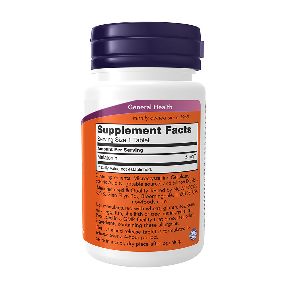 NOW Melatonin 5 mg Sustained Release (120 Tablets) – Bild 2