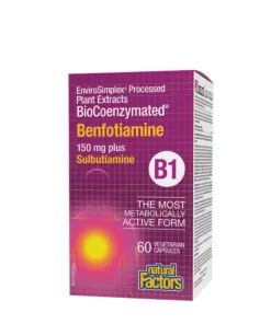 Natural Factors BioCoenzymated Benfotiamine • B1 plus Sulbutiamine (60 Capsules)