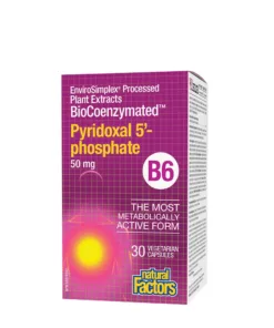 Natural Factors BioCoenzymated Pyridoxal 5-Phosphate B6 50 MG (30 Veggie Capsules)