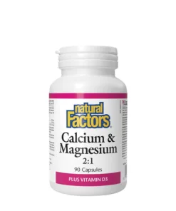 Natural Factors Calcium & Magnesium 2:1 Plus Vitamin D3 (90 Capsules)