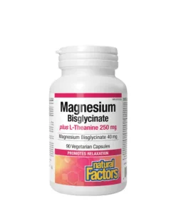 Natural Factors Magnesium Bisglycinate 100 plus L-Theanine 250 mg (90 Capsules)