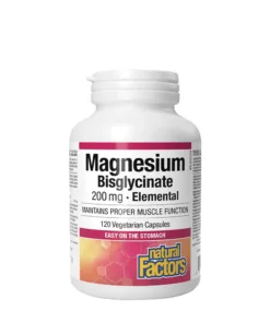 Natural Factors Magnesium Bisglycinate Pure 200 mg (120 Capsules)