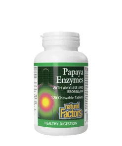 Natural Factors Papaya Enzymes with Amylase and Bromelain (120 Chewables)