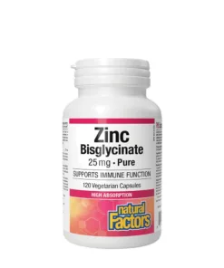 Natural Factors Zinc Bisglycinate 25 mg  (120 Capsules)
