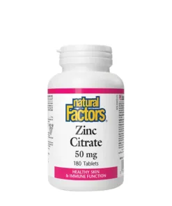 Natural Factors Zinc Citrate 50 mg (180 Tablets)
