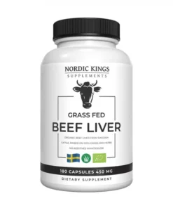 Nordic Kings 100% Grass-Fed Organic Beef Liver – 180 Capsules