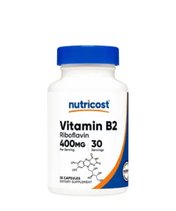 Nutricost Vitamin B2 Riboflavin 400 mg (30 Capsules)