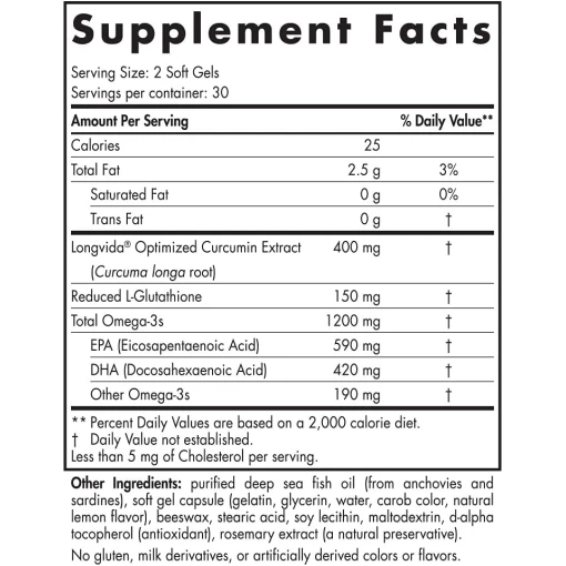 Nordic Naturals Omega Curcumin, 1200mg – 60 Softgels – Bild 3