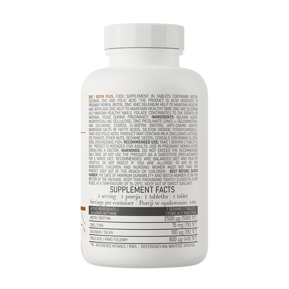 Ostrovit Biotin Plus (100 Tablets) – Bild 2