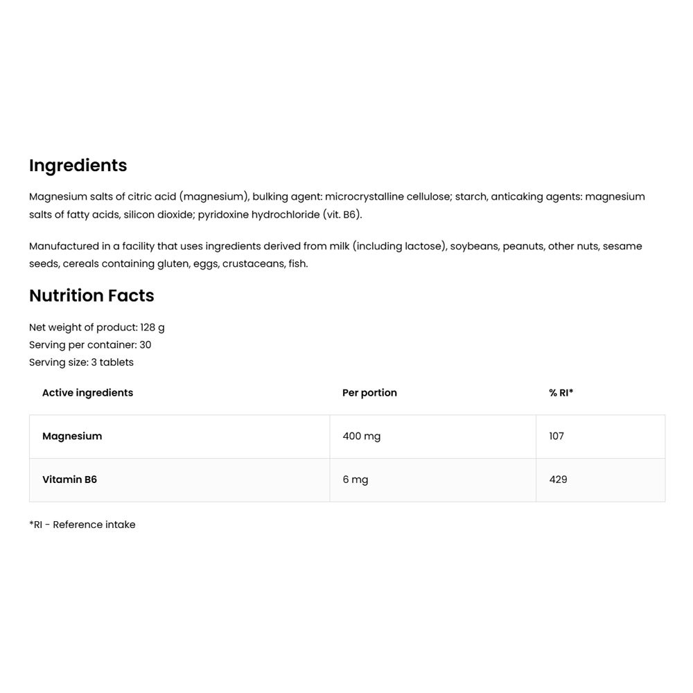 Ostrovit Magnesium Citrate 400 mg + B6 (90 Tablets) – Bild 2