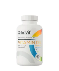 Ostrovit Vitamin D3 2000 IU + K2 MK-7 + C + Zinc (60 Capsules)