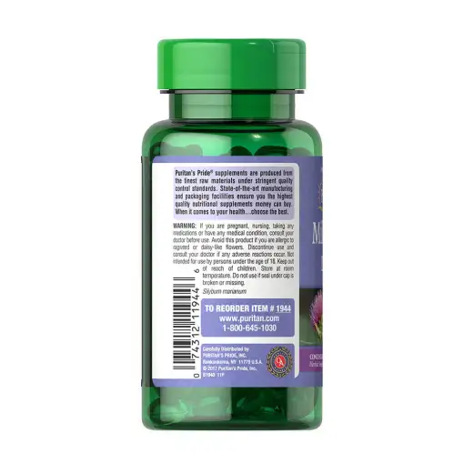 Puritan's Pride Milk Thistle 4:1 Extract 1000 mg (Silymarin) – 90 Softgels – Image 7