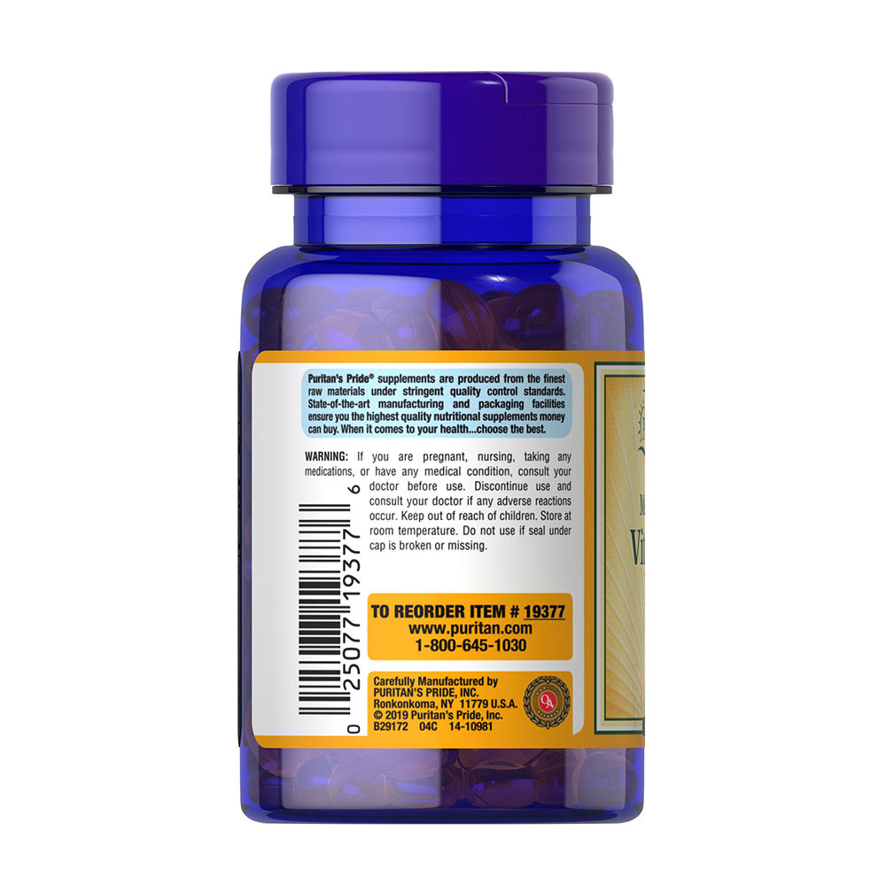 Puritan's Pride Vitamin D3 5000 IU (100 Softgels) – Bild 3