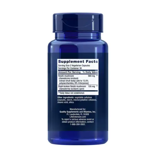 Reishi Extract Mushroom Complex – Life Extension | 60 vcaps - Image 2