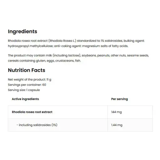 Rhodiola Rosea – 60 vcaps | Ostrovit – Bild 2