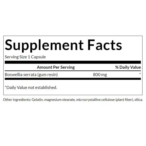 Swanson Boswellia Forte 800mg – 60 Capsules – Image 3