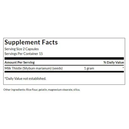 Swanson Milk Thistle 500 mg – 30 Capsules - Image 3