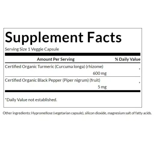 Swanson Turmeric & Black Pepper – 600mg – 60 Veggie Capsules - Image 2