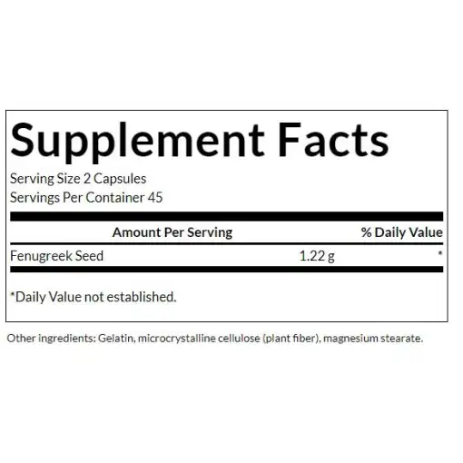 Swanson Fenugreek 610mg – 90 Capsules - Image 3