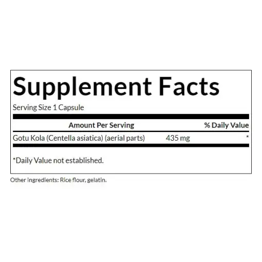Swanson Gotu Kola 435mg – 60 Capsules - Image 3